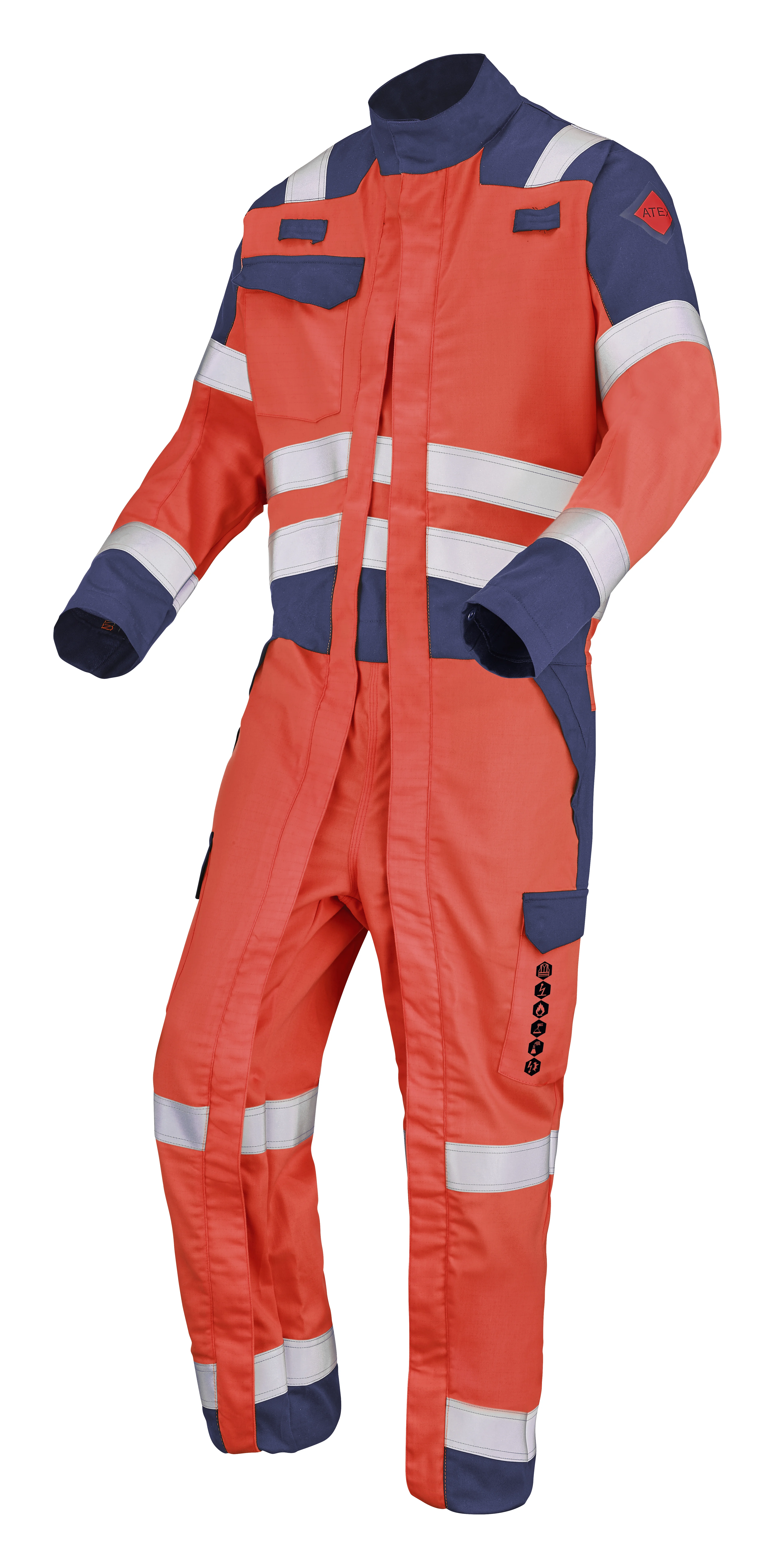 COMBINAISON 2 ZIP CONDOR ROUGE FLUO/BLEU MARINE XS - FR(36-38) image