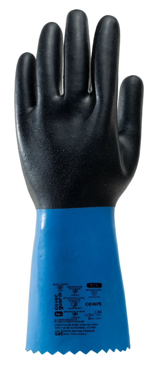 Lot de 12 paires de gants EUROCHEM NE530 - Noir/Bleu image