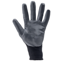 Gants Manutention polyester noir paume enduite nitrile gris image