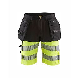Short de travail haute visibilité stretch 4D 1596 - Noir/Jaune fluo image
