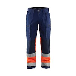 Pantalon de travail haute visibilité stretch 1551 - Marine/Orange fluo image
