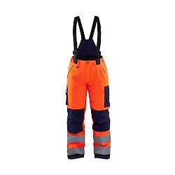 Pantalon de travail hiver à bretelles haute visibilité femme 7885 - Orange fluo/Marine image