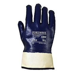 Gants Nitrile tout enduit manchette Marine image