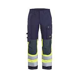 Pantalon de travail multinormes inhérent stretch femme 7187 - Marine/Jaune fluo image